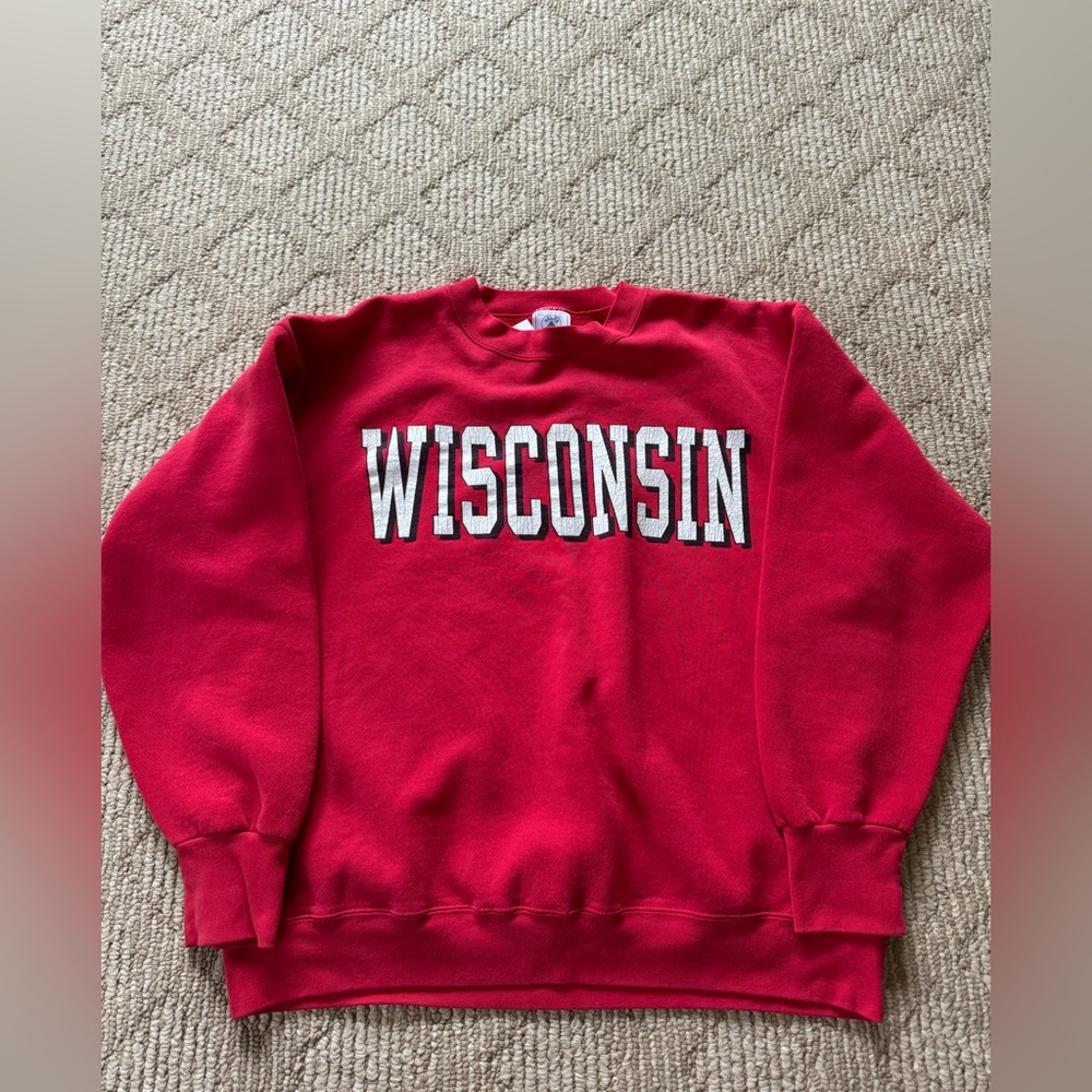 Wisconsin Red XL Delta Crewneck